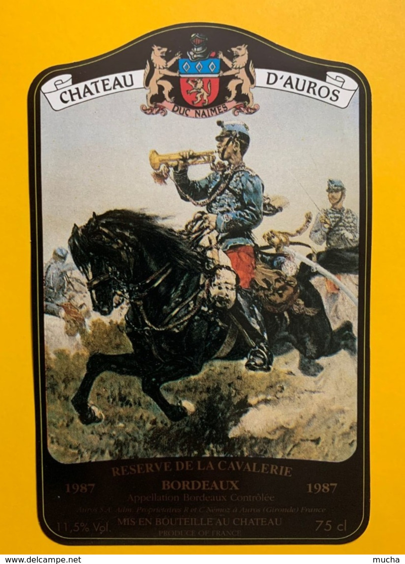 15449 - Château D'Auros 1987 Bordeaux Réserve De La Cavalerie - Paarden