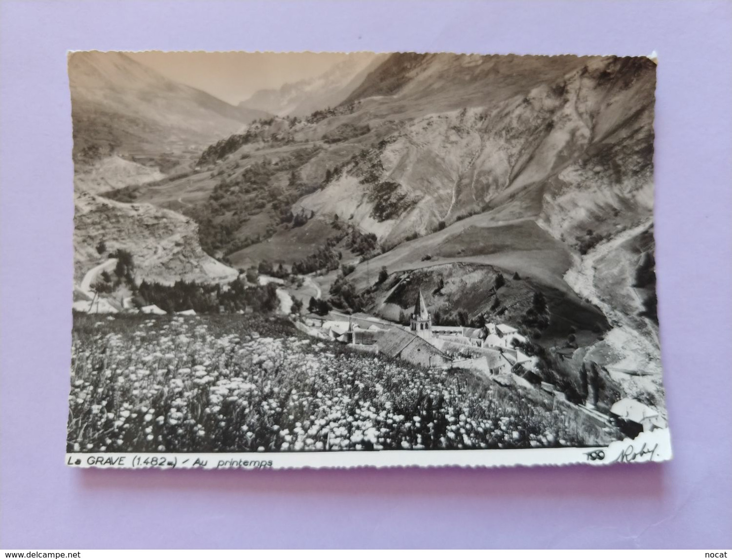 lot de 6 cartes photo noir et blanc Les Alpes en Hiver photographe Roby La grave, L'alpe D'huez La Meije grande Rousse..