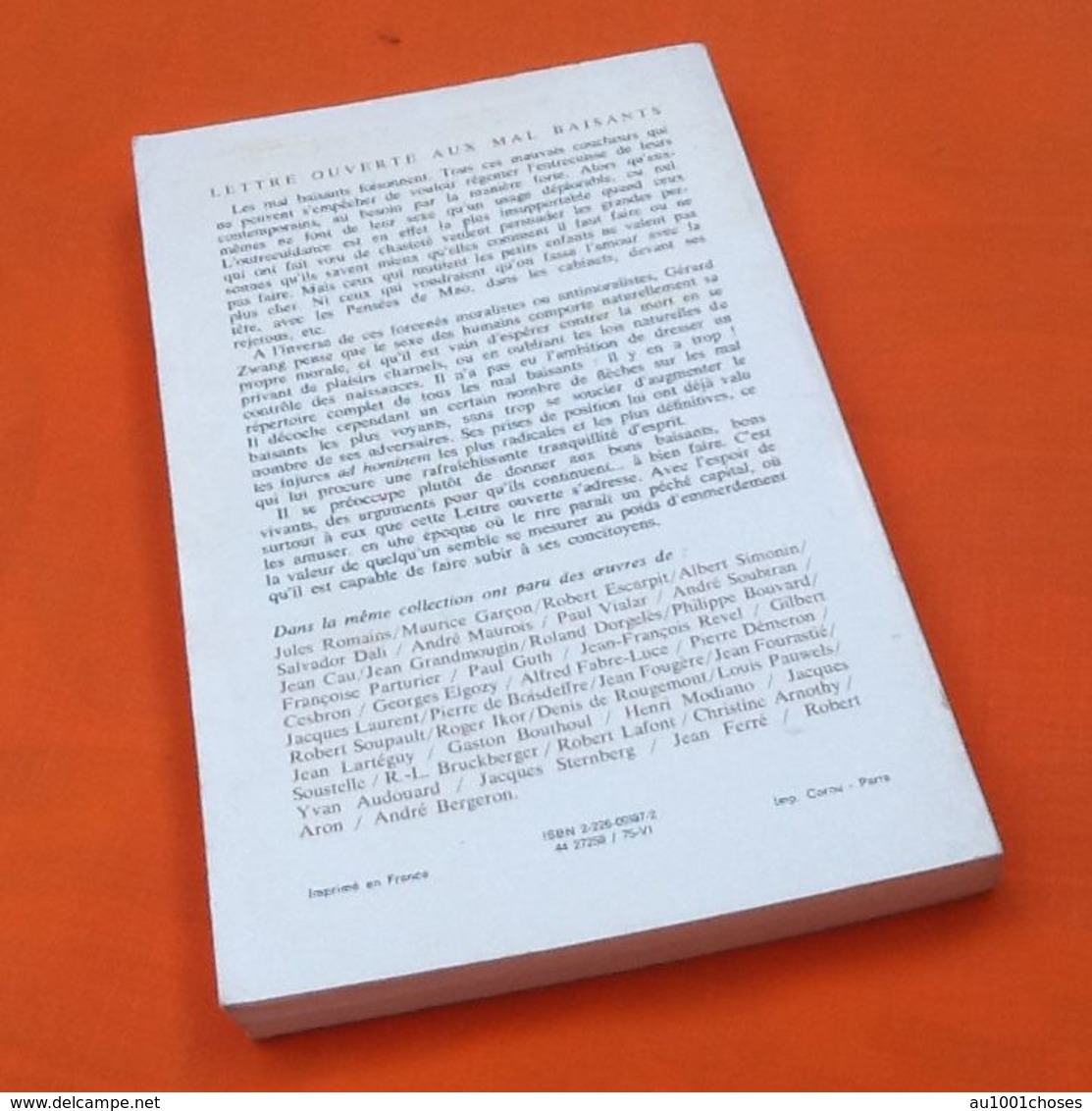 Gérard  Zwang    Lettre Ouverte Aux Mal Baisants  (1975) 216 Pages Albin Michel - Sociologie