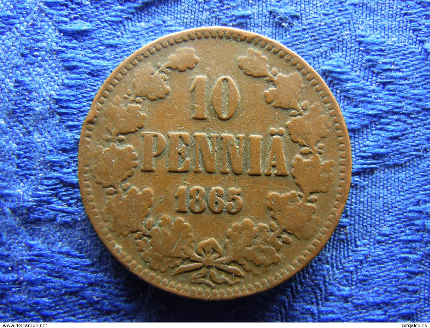 FINLAND 10 PENNIA 1865, KM5.1 - Finnland