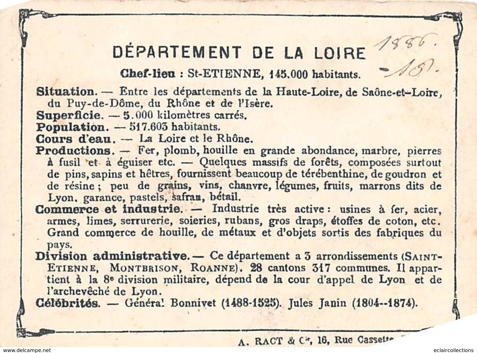 Carte Du Département  Divers C.P      42     Image Chromo  11x8.5      (voir Scan) - Andere & Zonder Classificatie