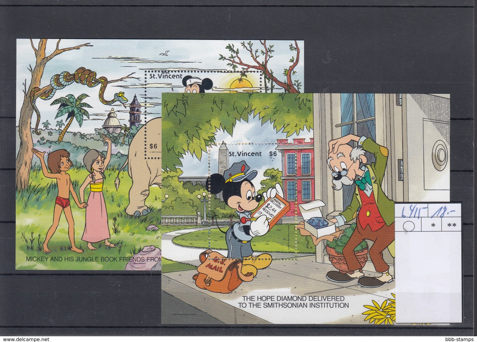 St. Vincent Michel Cat.No. Mnh/** Sheet 64/65 Disney - St.Vincent (1979-...)