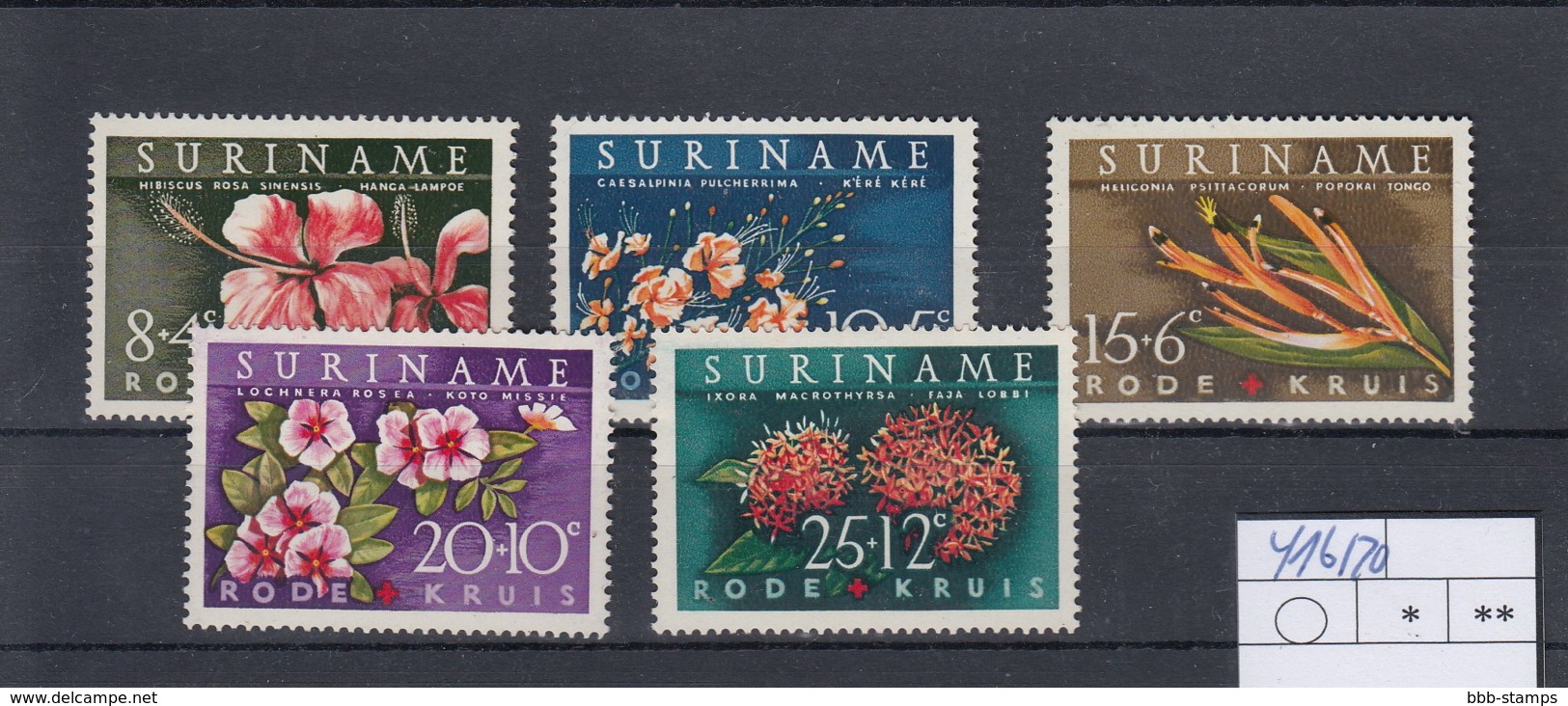 Suriname Michel Cat.No. Mnh/** 416/420 Flowers - Suriname