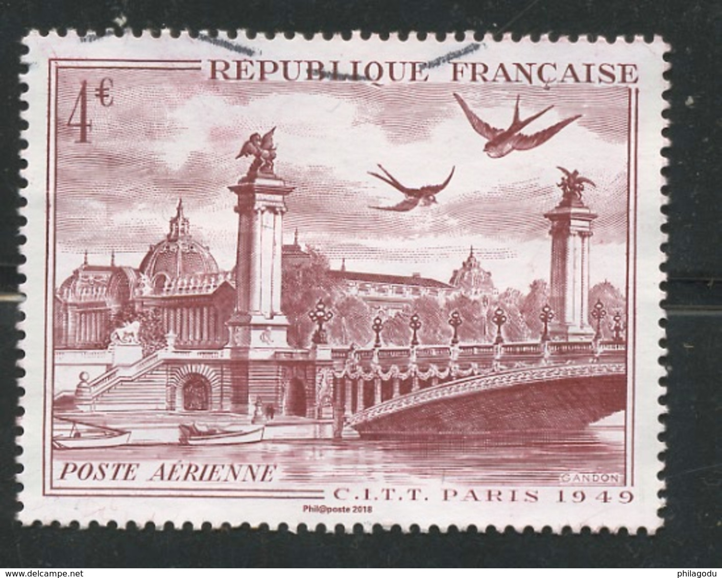 4,00€.  Pont Alexandre à Paris. Très Légèrement Oblitéré - Used Stamps