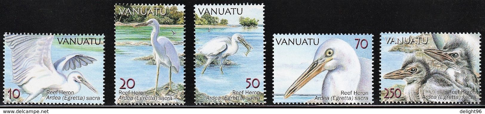 2007 Vanuatu Herons Of The Reef Set And Minisheet (** / MNH / UMM) - Cigognes & échassiers