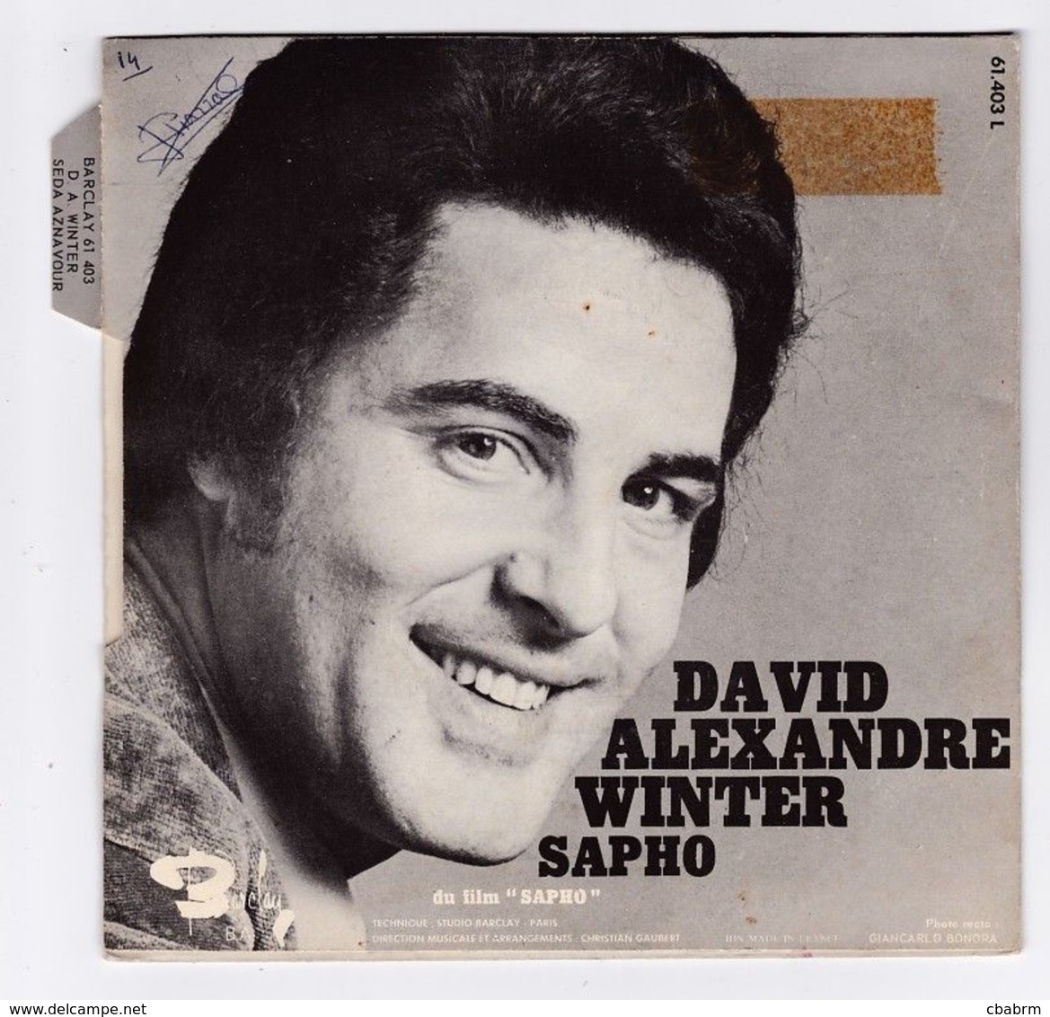 SP 45 TOURS DAVID ALEXANDRE WINTER Et SEDA AZNAVOUR RIEN QUE NOUS 61403 L BARCLAY - Musica Di Film