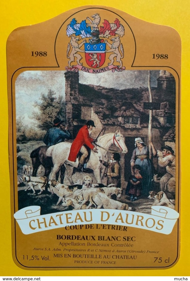 15458 - Château D'Auros 1988 Bordeaux Coup De L'Etrier - Chevaux