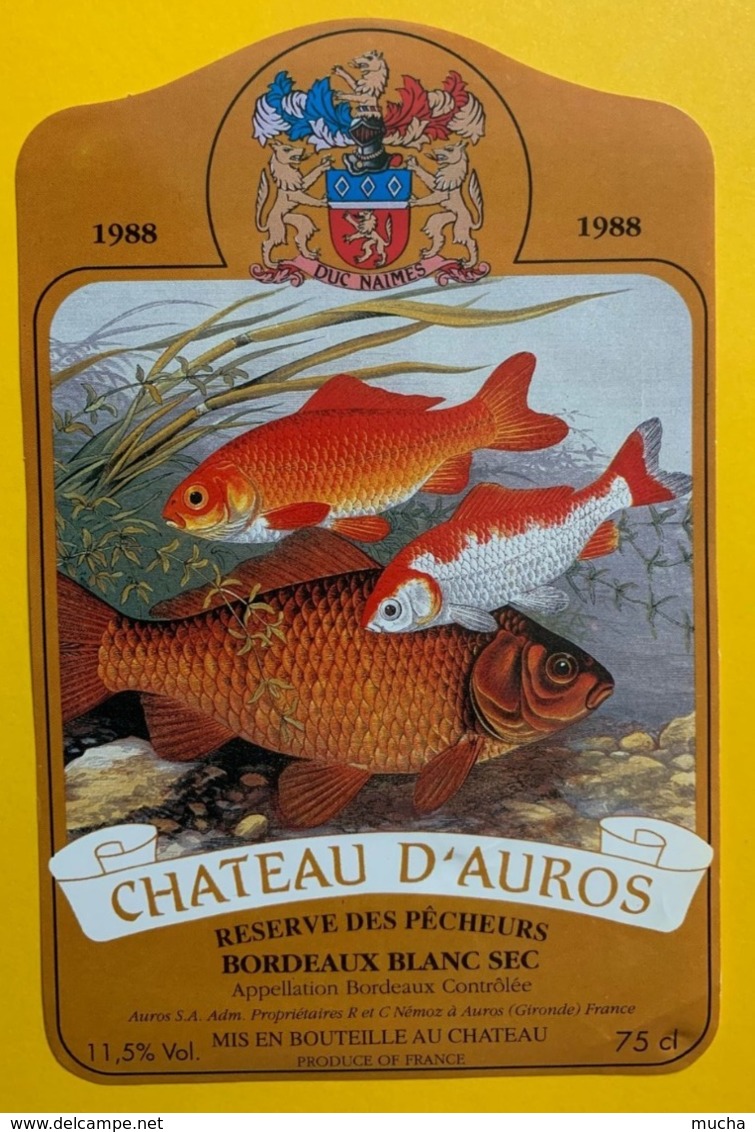 15464 - Château D'Auros 1988 Bordeaux Réserve Des Pêcheurs - Pesci