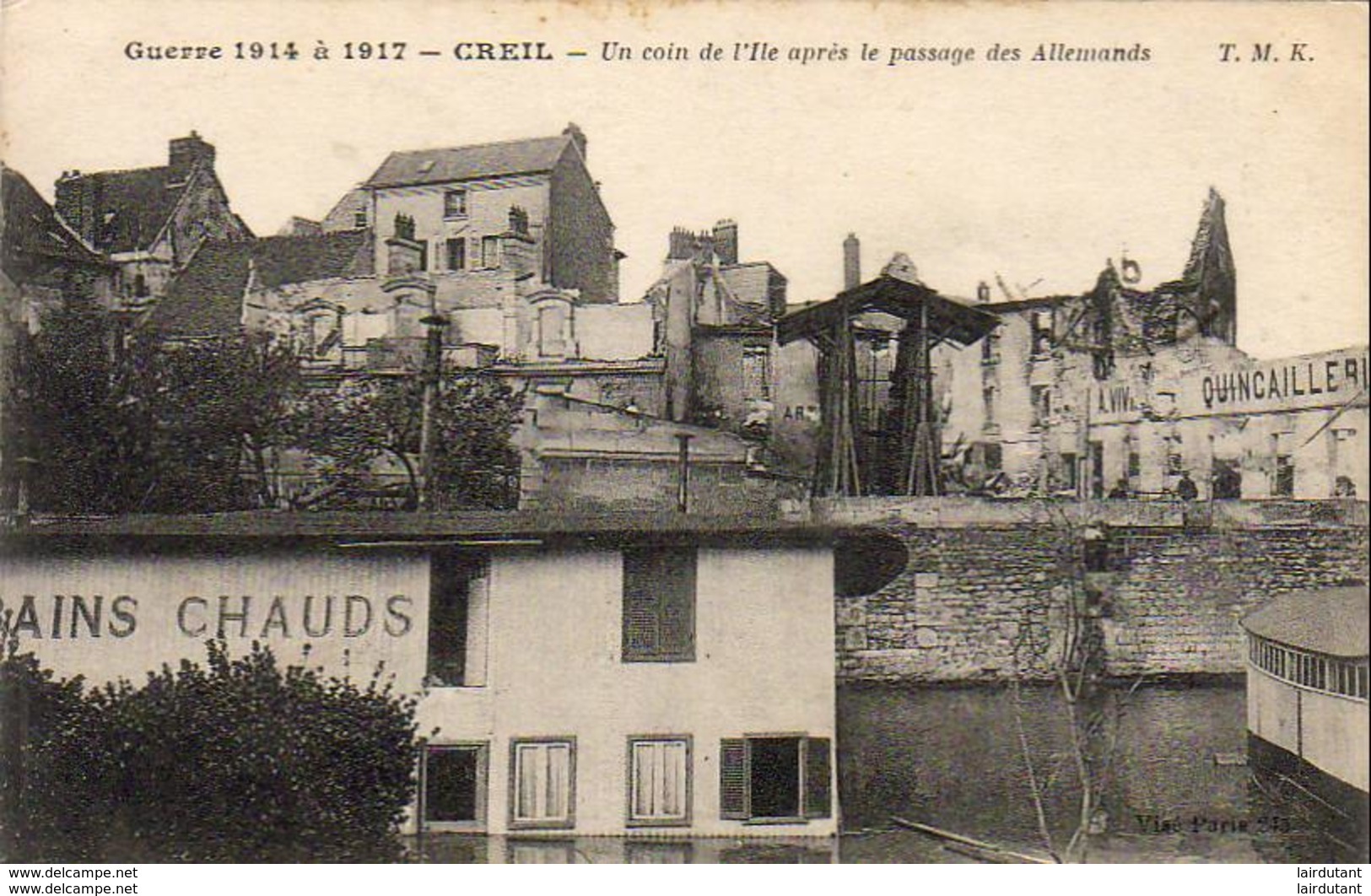 D60  CREIL  Un Coin De L' Ile Après Le Passage Des Allemands  ..... - Creil