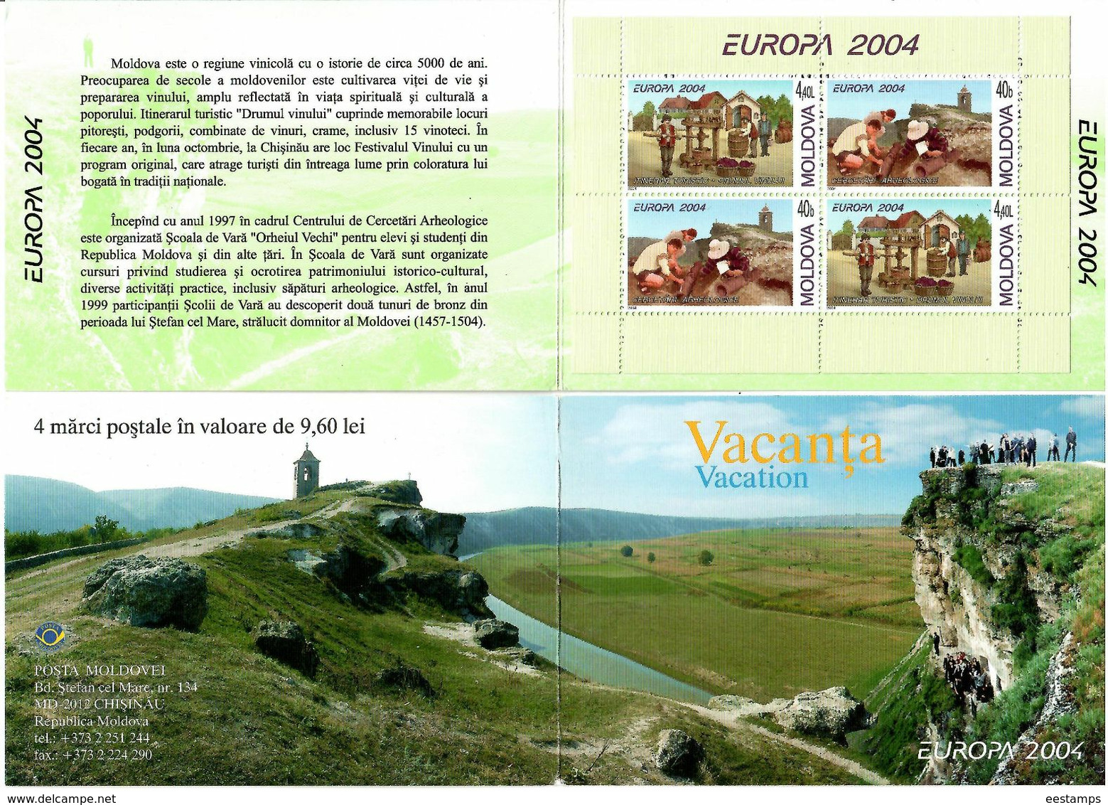 Moldova 2004 . EUROPA 2004. Booklet Of 4 (2 Sets In Chess Order).  Michel # 487-88 MH - Moldova