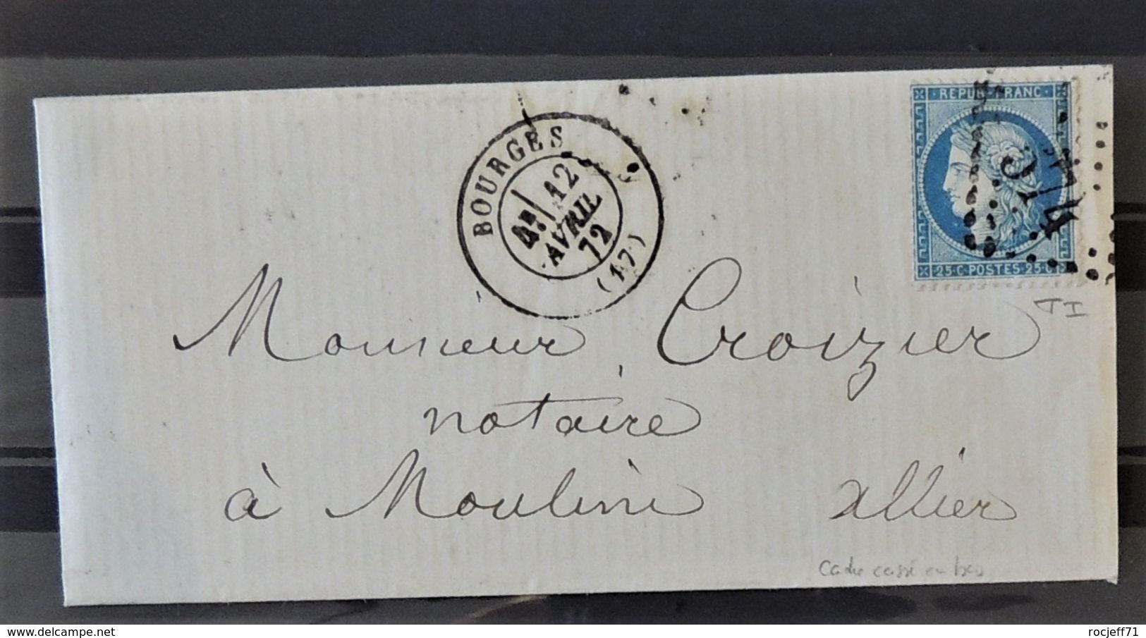 08 - 20 / France - Lettre De Bourge à Destination De Moulin - - 1871-1875 Cérès