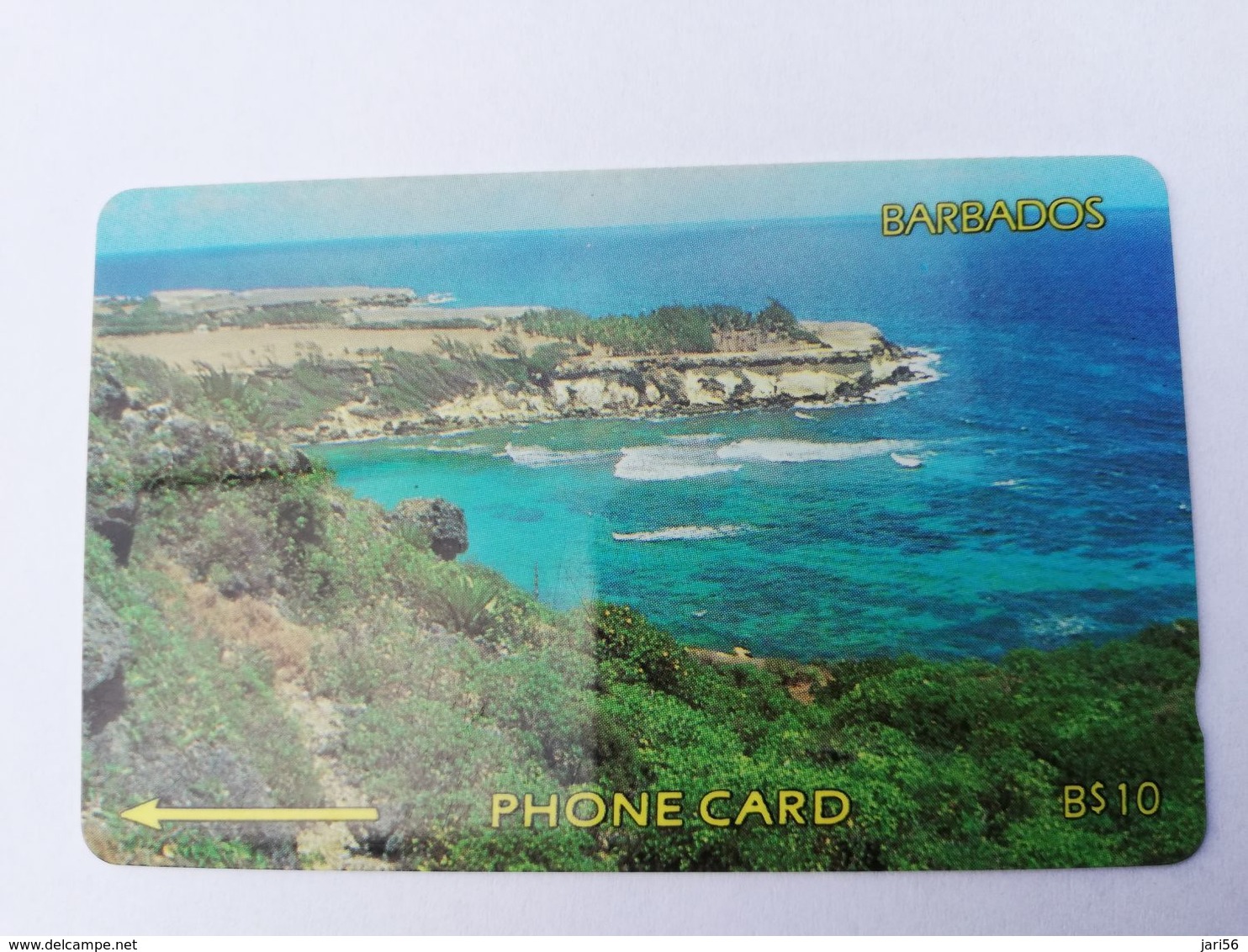 BARBADOS   $10-  Gpt Magnetic     BAR-9A  9CBDA     COASTLINE NO LOGO         Very Fine Used  Card  ** 2875** - Barbados