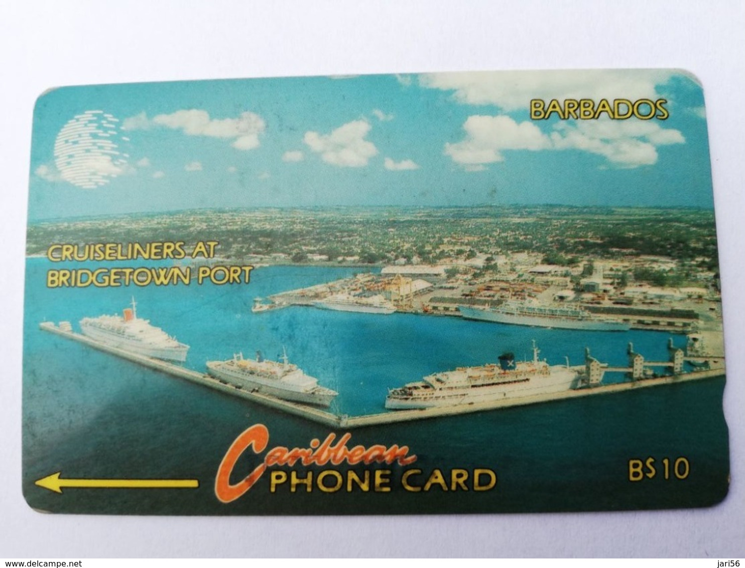 BARBADOS   $10-  Gpt Magnetic     BAR-12A  12CBDA   CRUISELINERS       NEW  LOGO         Very Fine Used  Card  ** 2882** - Barbades