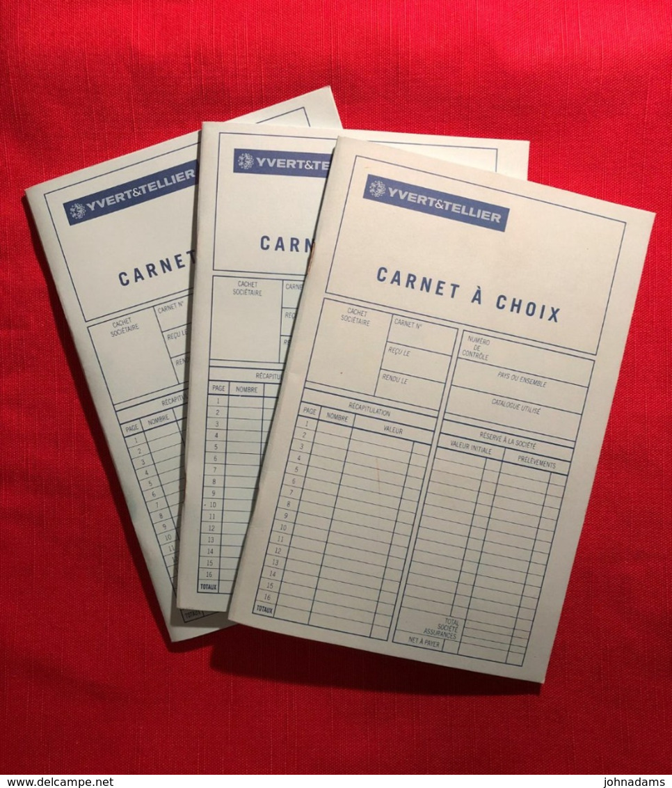 YVERT ET TELLIER - 3 X CARNETS A CHOIX (ref. 1170) - PLUSIEURS LOTS DISPONIBLES - Altri & Non Classificati