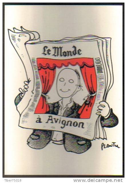 Carte Postale "Cart'Com" - Série Festival D'Avignon - Le Monde à Avignon (dessin De Plantu) - Plantu