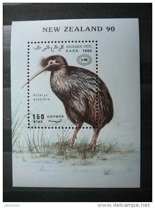 1990 Birds Sahara New Zealand 90 MNH # Kiwi - Kiwi's