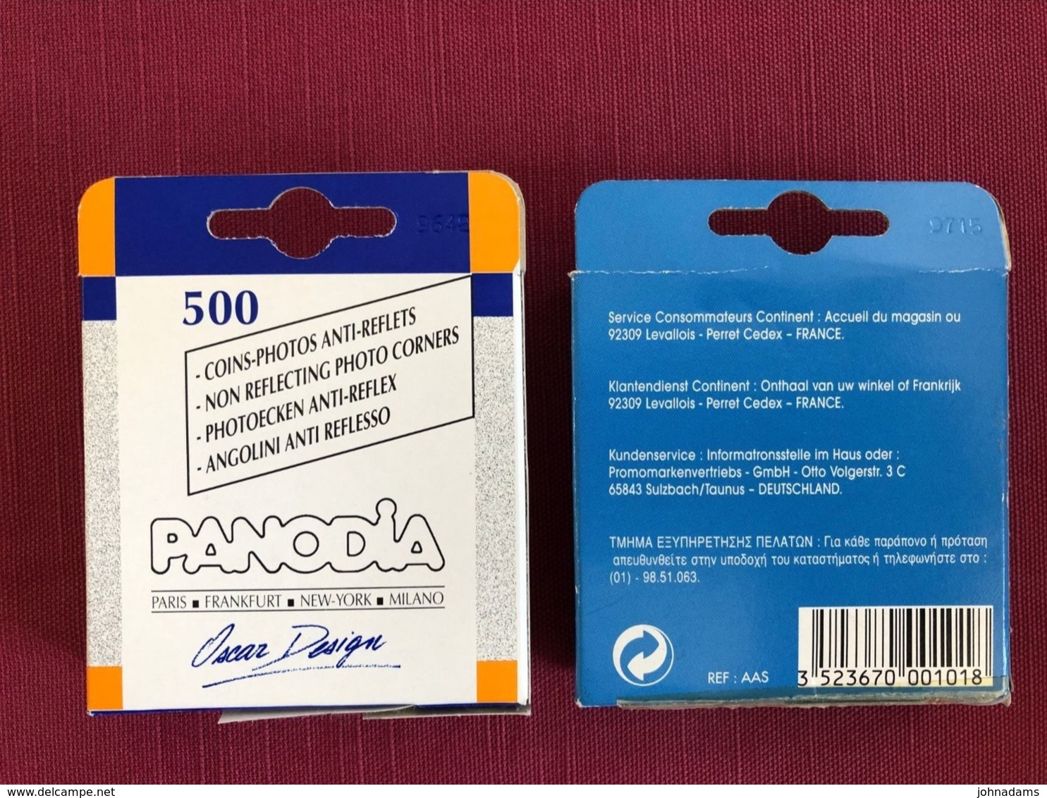 2 BOXES OF PHOTOCORNERS ( 500 + 250 PIECES ) TO FIX POSTCARDS, ENVELOPPES, Etc. - Non-classés