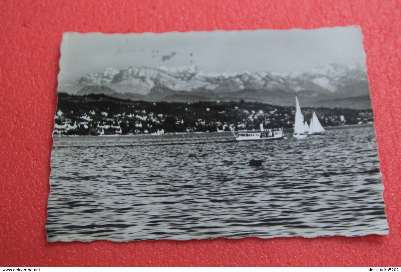 Zurich Blick Auf See Und Alpen 1947 + NO Stamps - Zürich