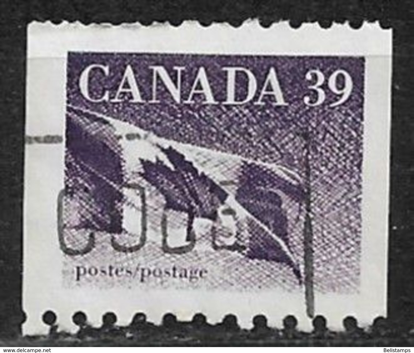 Canada 1990. Scott #1194B (U) Canadian Flag - Roulettes