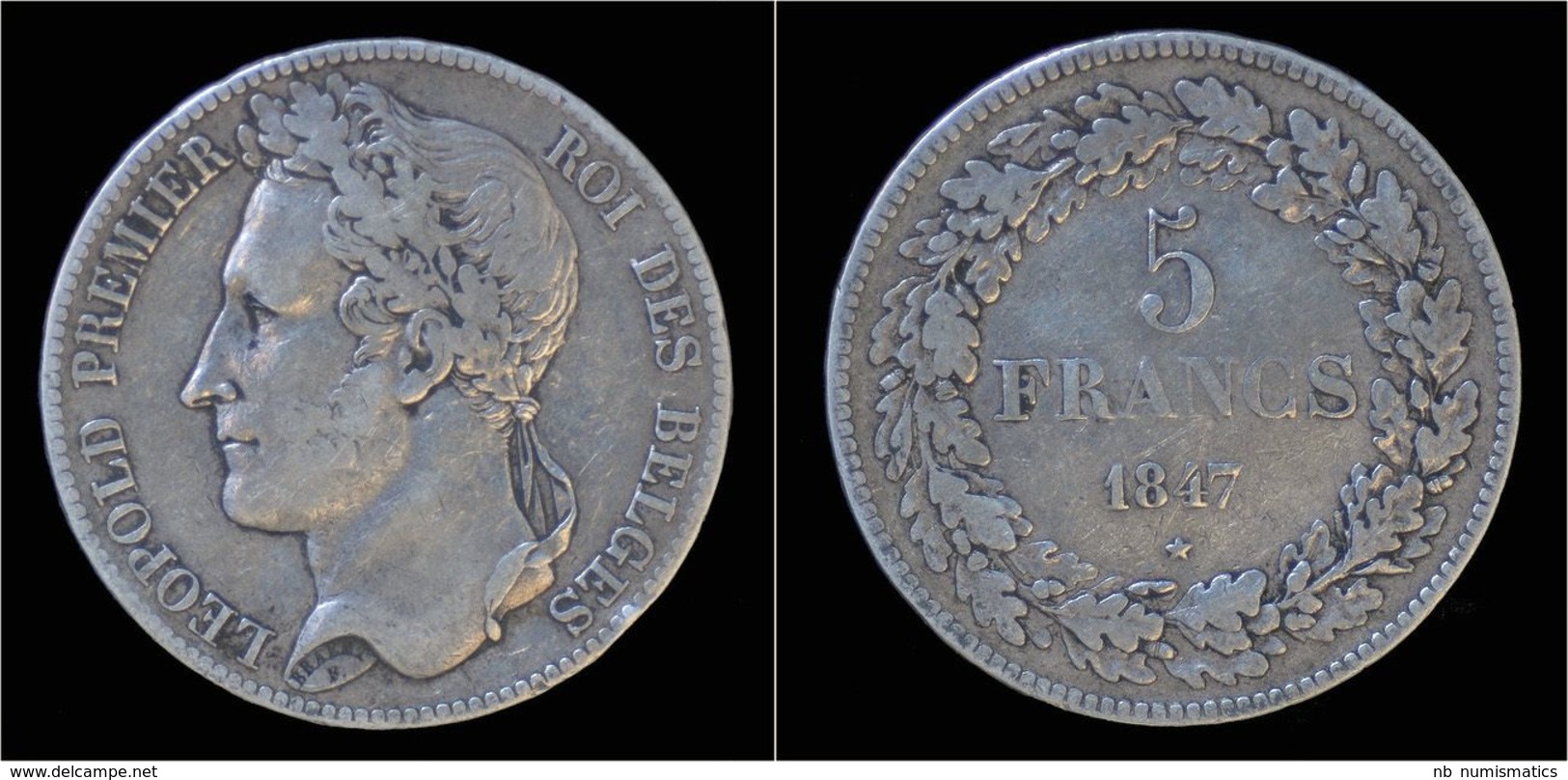 Belgium Leopold I 5 Frank 1847 - 5 Francs