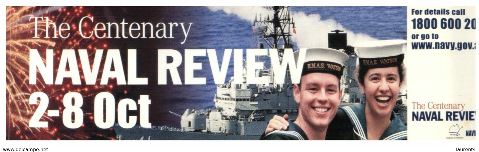 (G 25) Stickers / Autocollant - Australian RAN (Navy) HMAS Naval Review + Navy (2 Stickers) - Autres & Non Classés