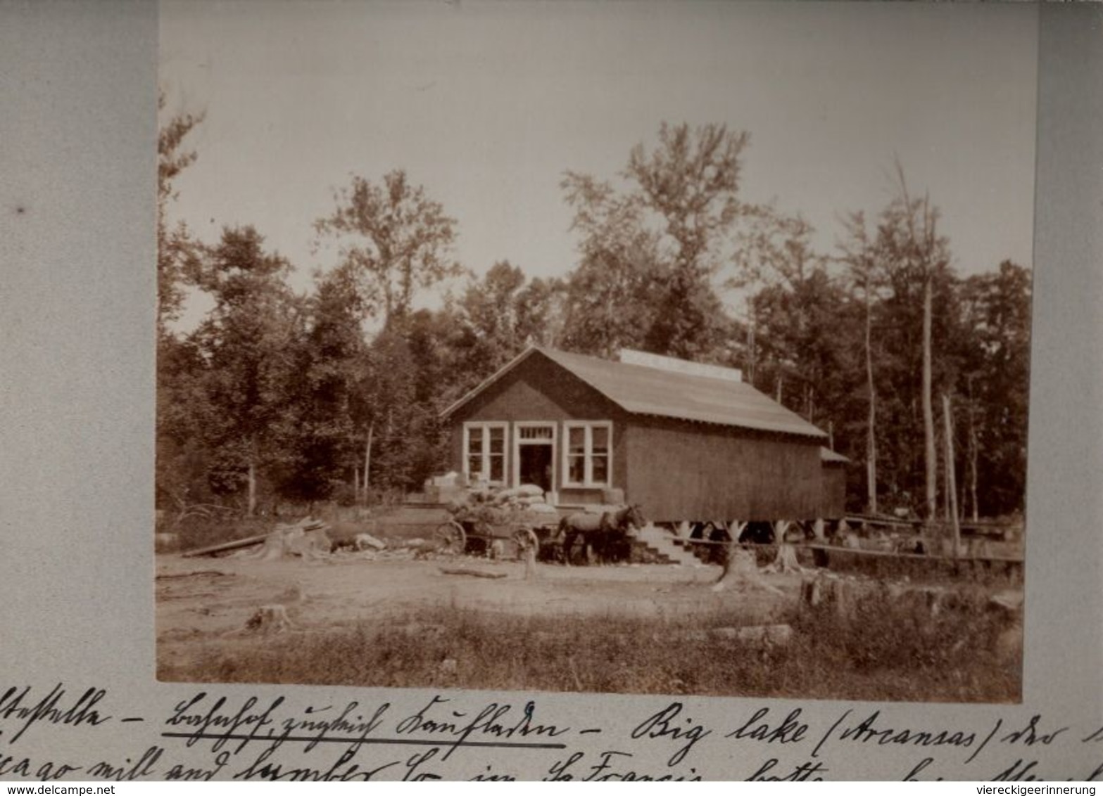 ! 2 Original Fotos Auf Hartpappe, Old Photos, Big Lake Arkansas, Bahnhof, Railroad Station, USA, 1904, Format 18 X 13 Cm - Stazioni Senza Treni