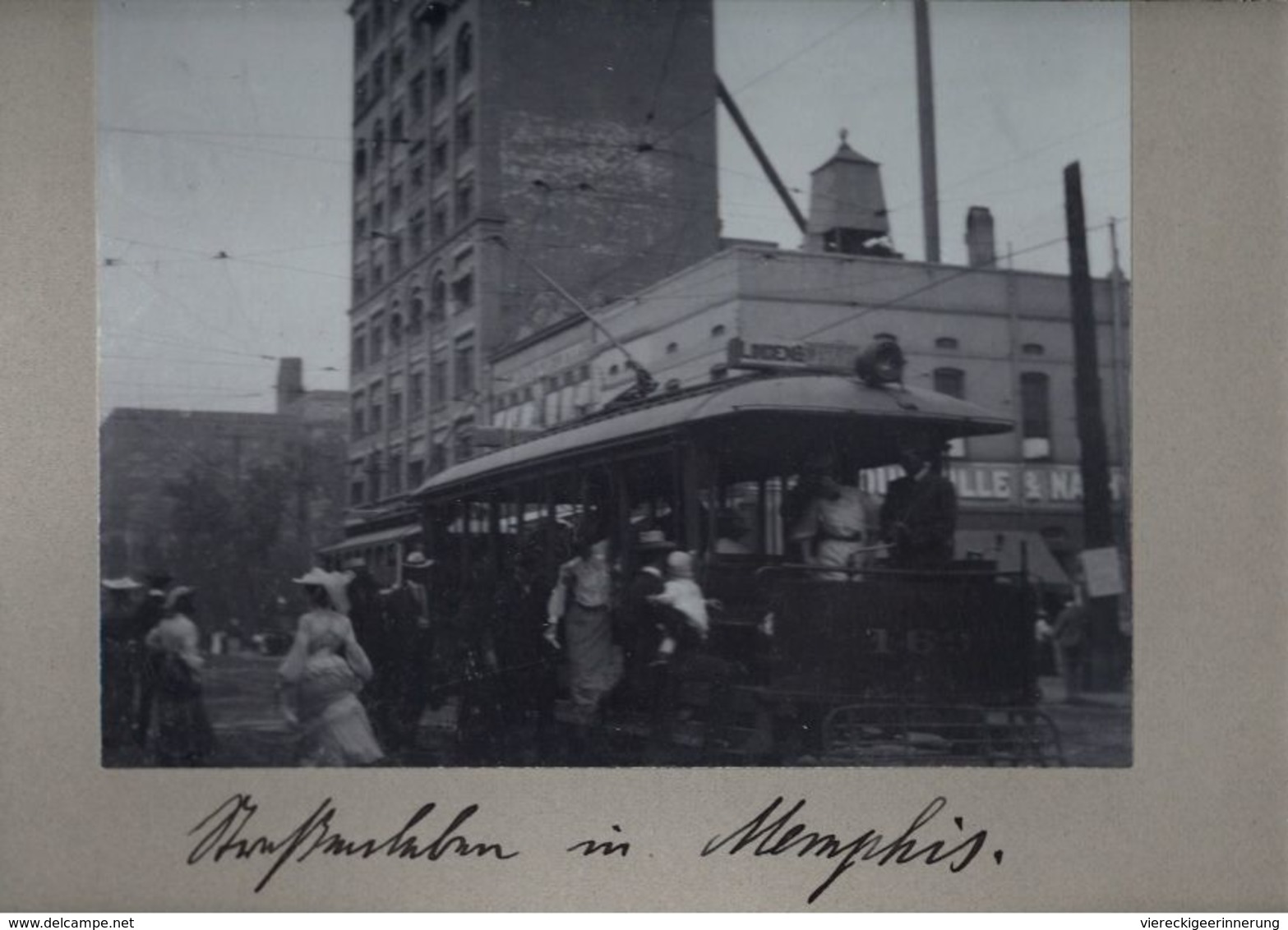 ! Original Foto Auf Hartpappe, Old Photo, Memphis, Straßenbahn, Tram,  USA, 1904 - Tram