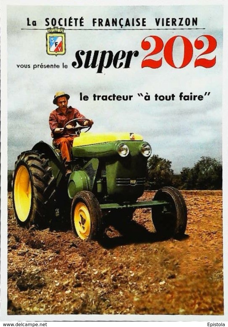 TRACTEUR Français (Super 202 Ets à Vierzon) -  Tractor Traction Engine  - CPM Centenaire Edition - Tracteurs