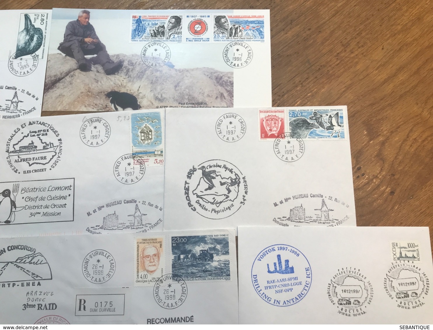 L7 TAAF Lot De 10 Lettres De Missions Marion Dufresne Crozet Adélie Radio Fdc Et Autres Années 1980/2000 - FDC