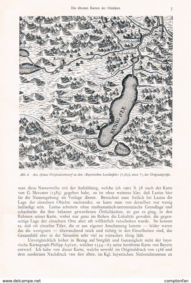 A102 683 Oberhummer ältesten Karten Der Ostalpen Artikel Von 1907 !! - Maps Of The World