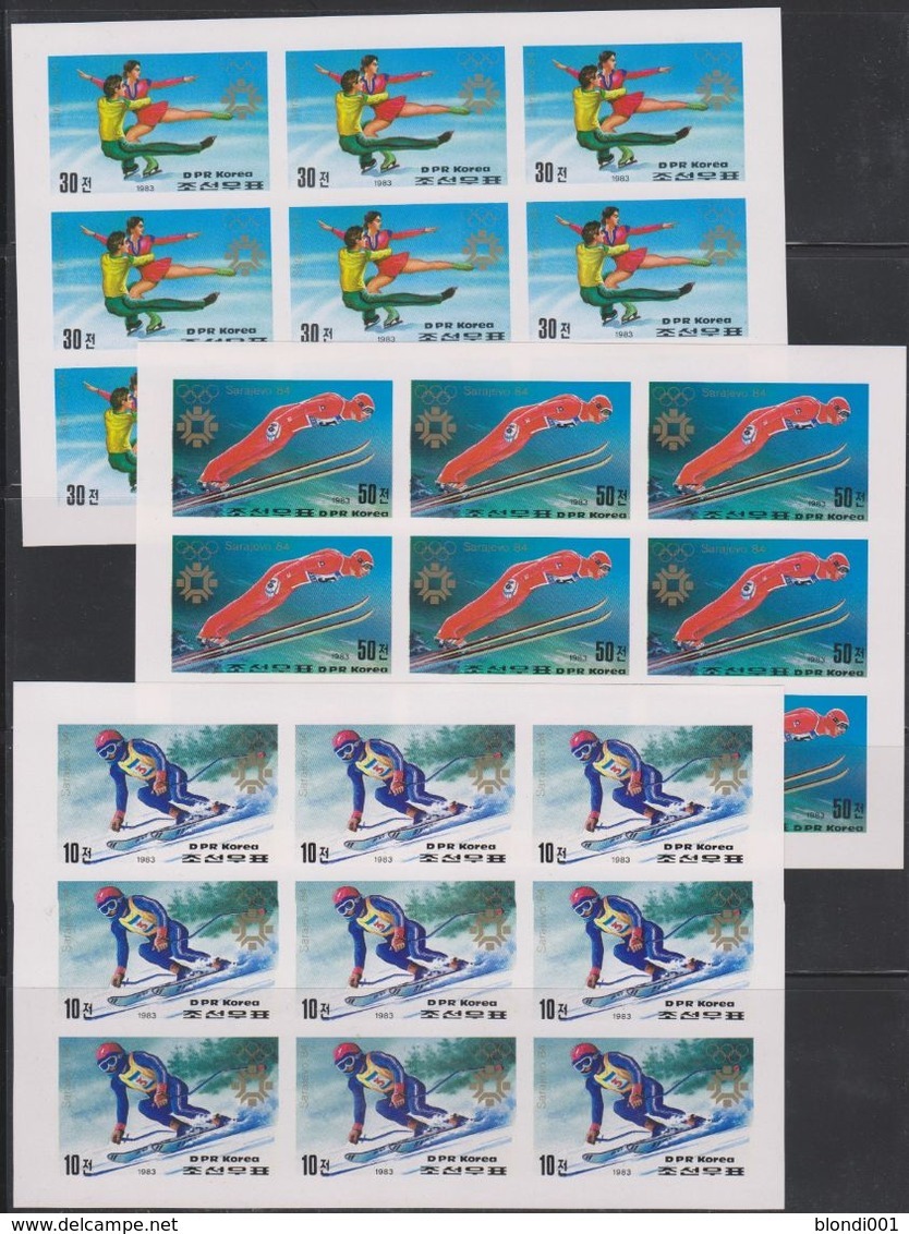 Olympics 1984 - Figure Skate - NORTH KOREA - 3 Sheets Imperf. MNH - Winter 1984: Sarajevo