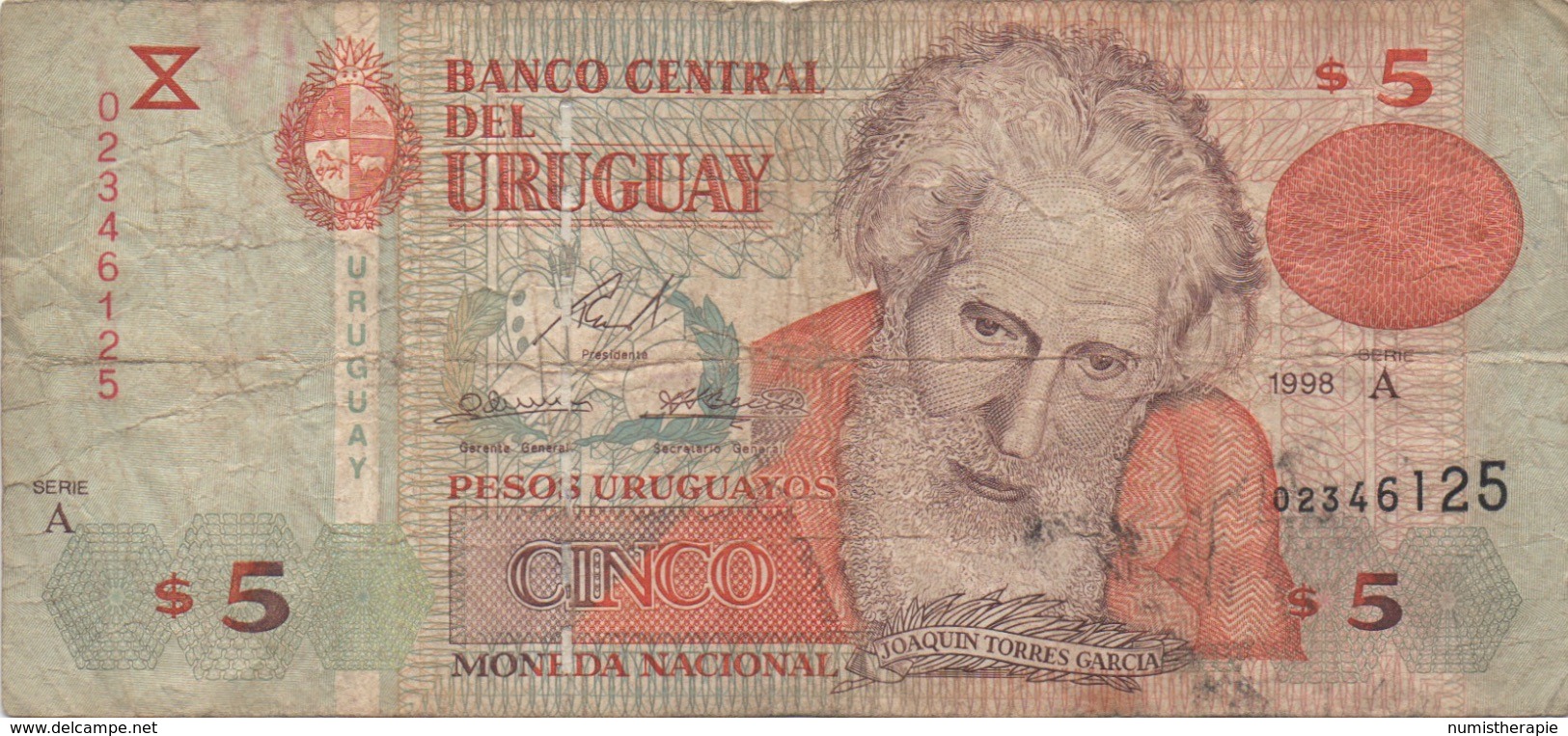 Uruguay : 5 Pesos 1998 Très Mauvais état - Uruguay