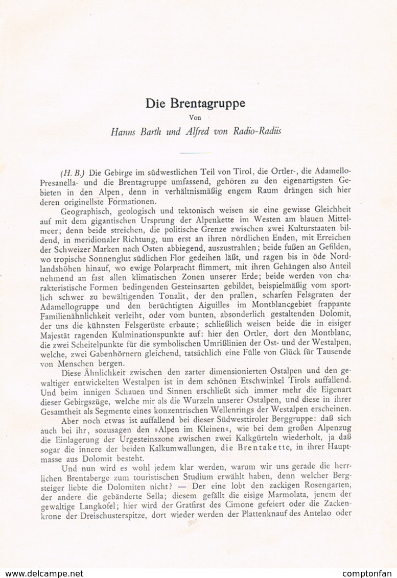 A102 694 Barth Radio-Radiis Brentagruppe Dolomiten 3 Artikel Von 1906-1908 !! - Other & Unclassified