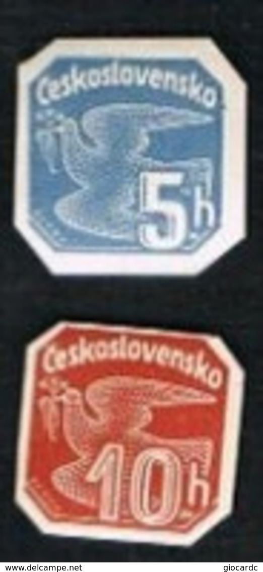 CECOSLOVACCHIA (CZECHOSLOVAKIA) -  SG N365.368  - 1937 NEWSPAPER STAMPS: DOVE   -   MINT** - Newspaper Stamps