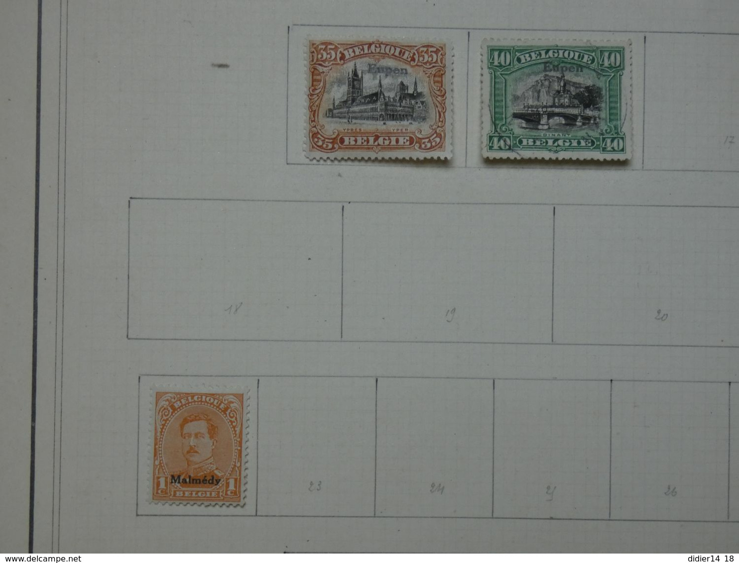 15 TIMBRES BELGIQUE.  13 NEUFS + 2 OBLITERES. SUR CHARNIERES. EUPEN ET MALMEDY. - Altri & Non Classificati