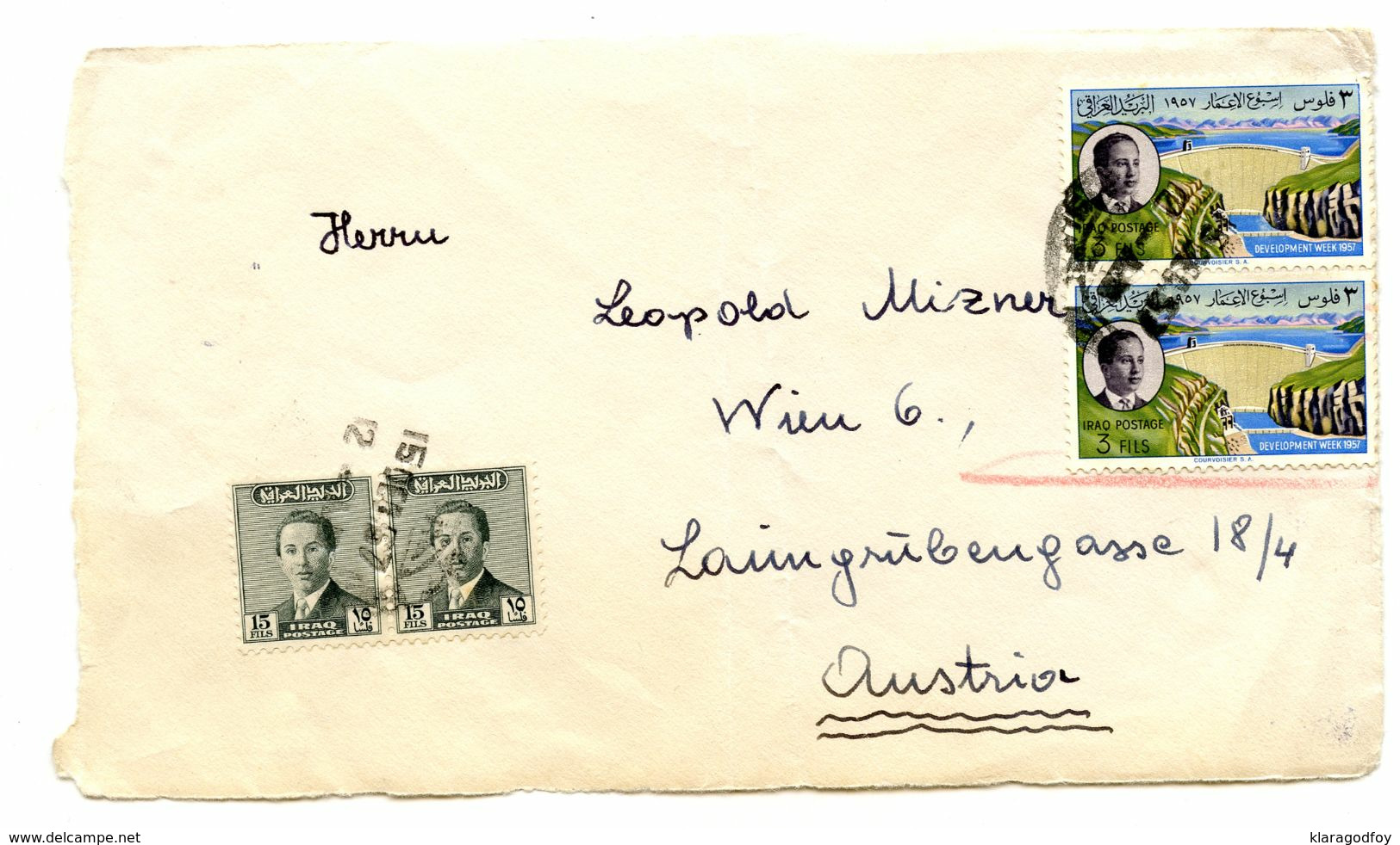 Iraq, ONLY FRONT Of Letter Cover Posted 1957 B200725 - Irak