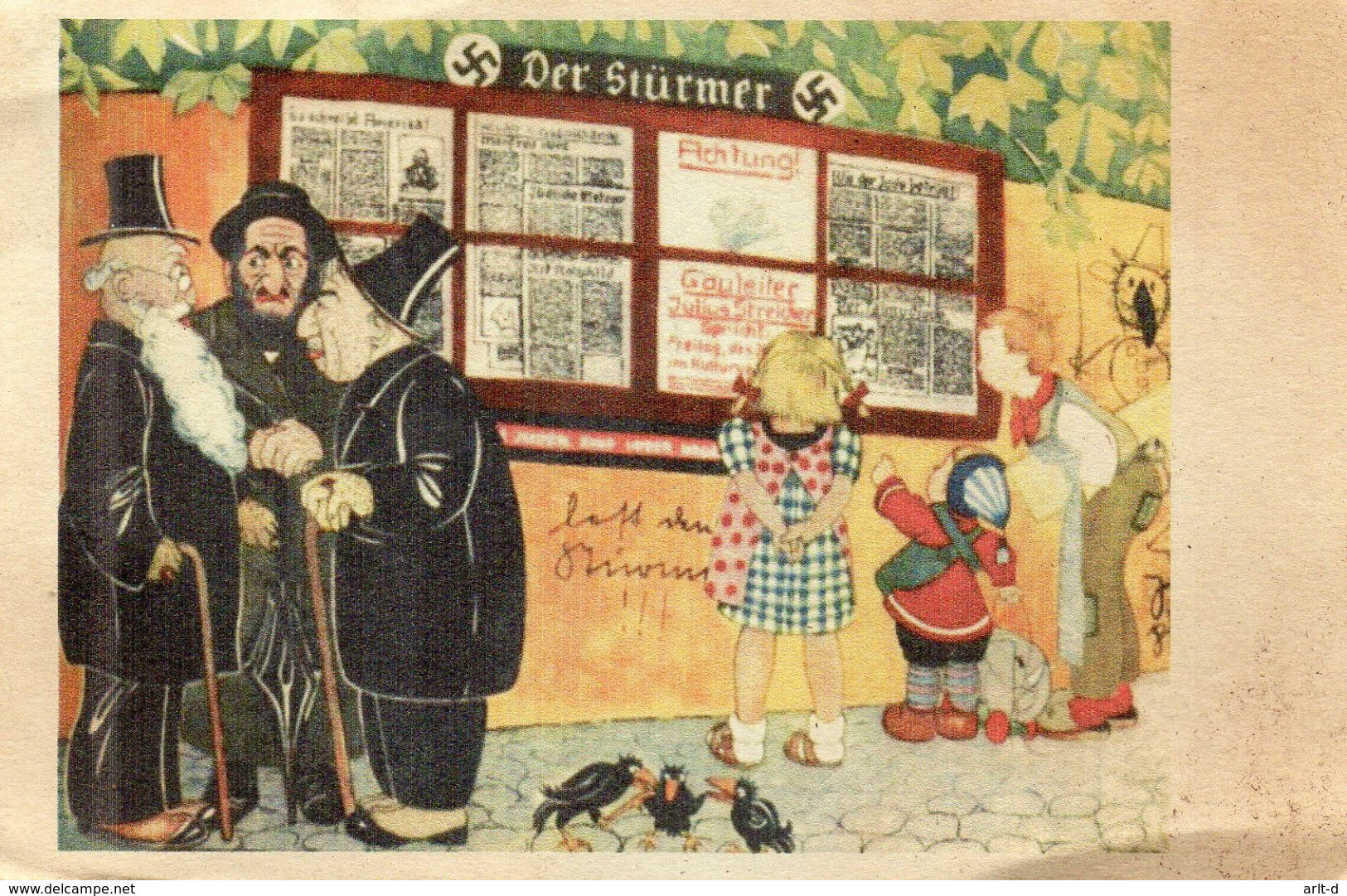 DC2904 - WW2 Militaria Propaganda Ak Germany - Der Stürmer Judaica Juden Deutsche Kinder REPRO - Guerre 1939-45