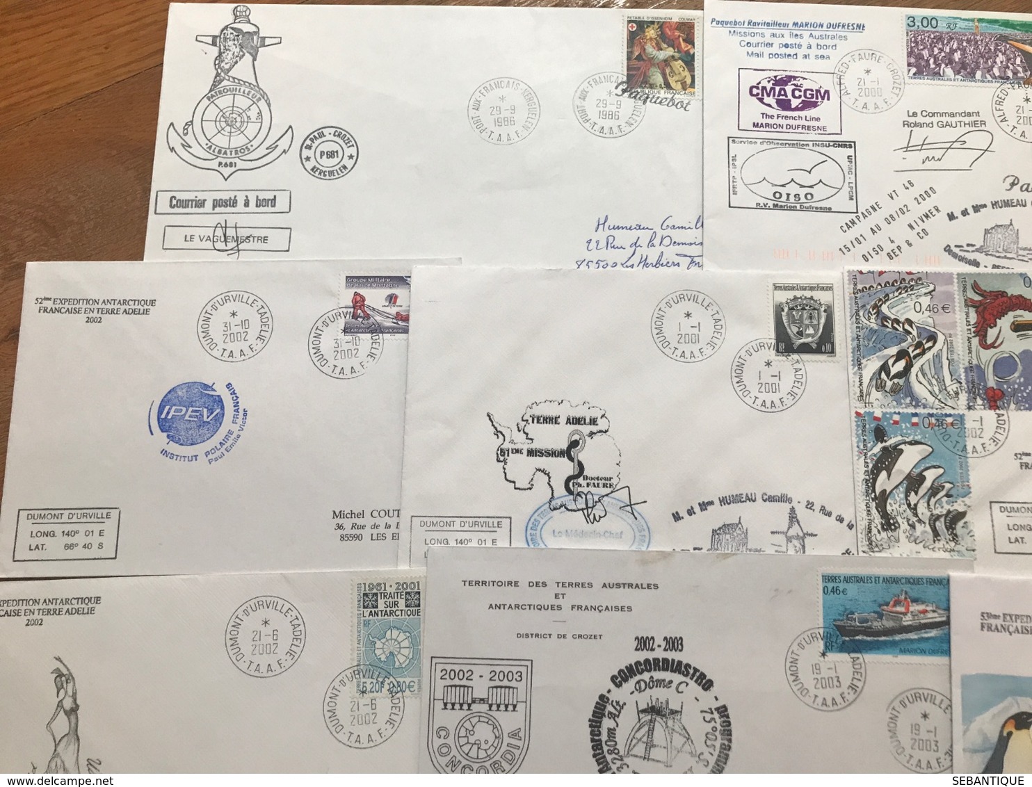 L13 TAAF Lot De 10 Lettres De Missions Marion Dufresne Crozet Adélie Radio Fdc Et Autres Années 1980/2000 - FDC