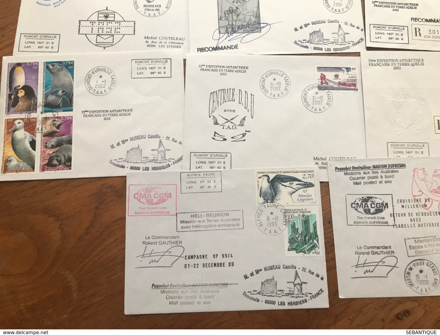 L14 TAAF Lot De 10 Lettres De Missions Marion Dufresne Crozet Adélie Radio Fdc Et Autres Années 1980/2000 - FDC