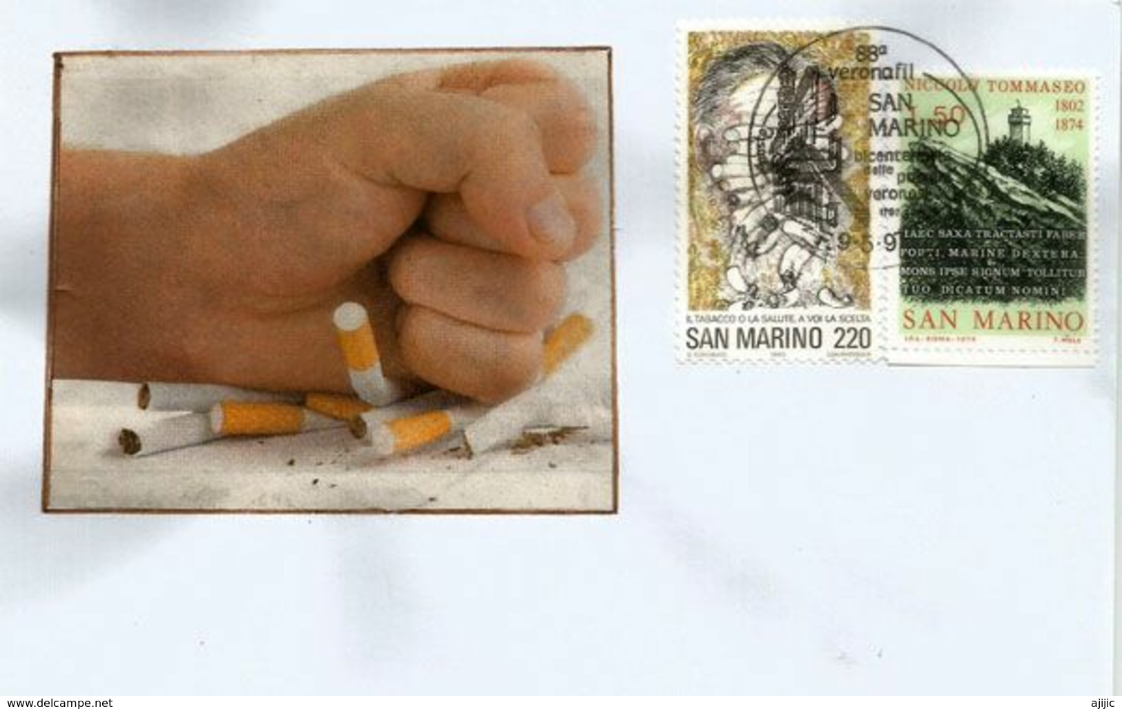 Campagne Anti-tabac De San Marino.  Belle Lettre San Marino - Droga