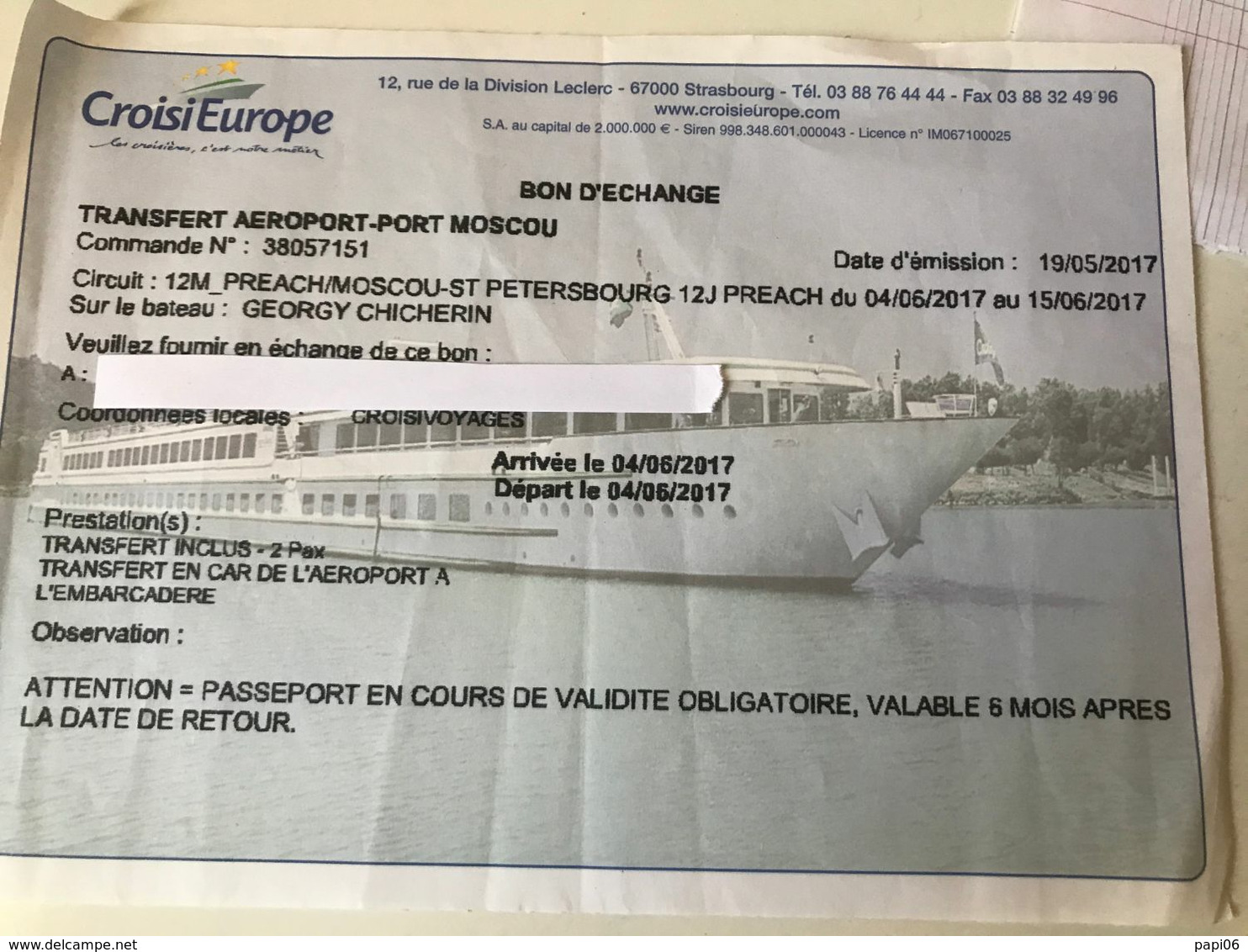 Ticket De Transfert Aéroport à Moscou. - Mundo