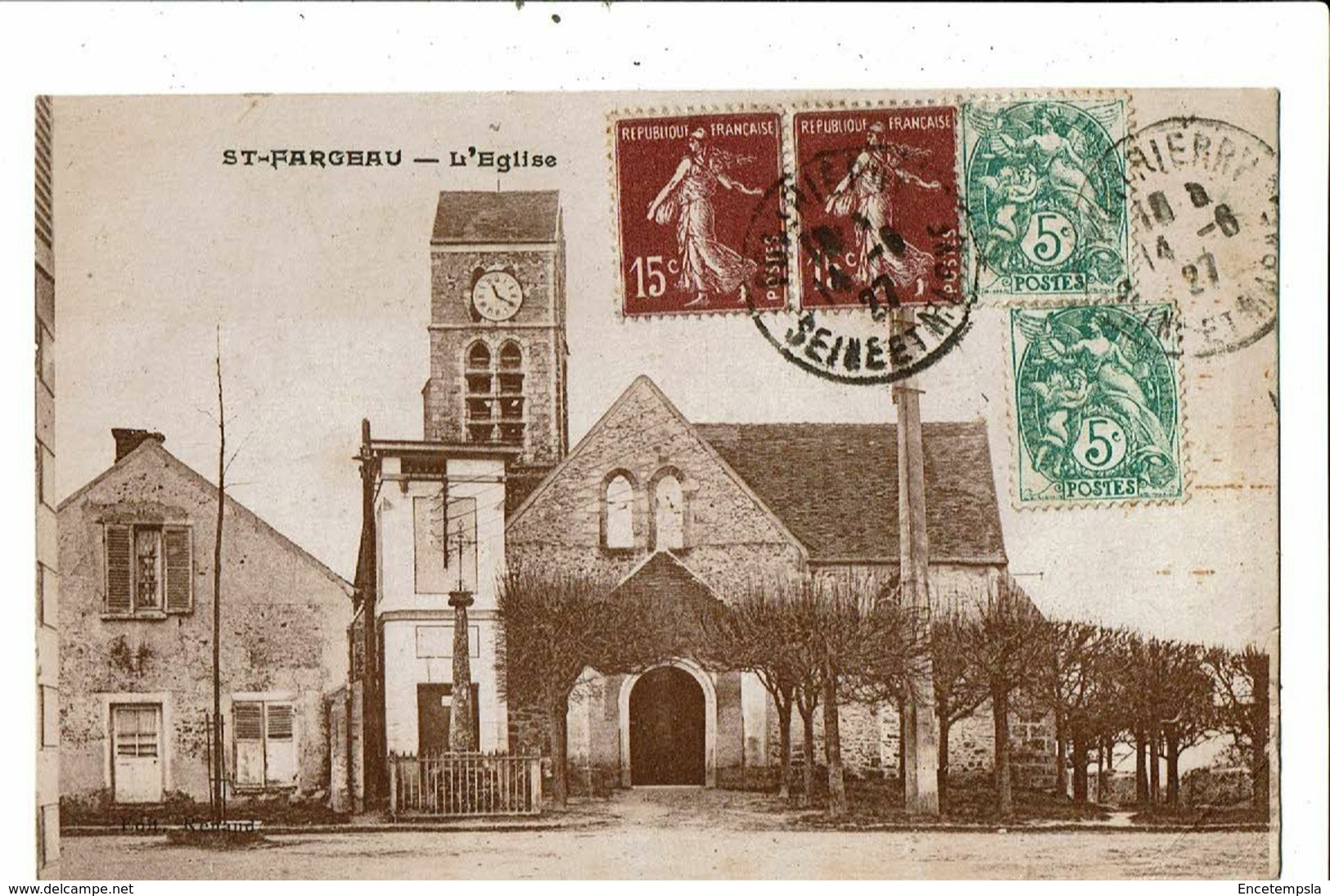 CPA-Carte Postale-France-Saint-Fargeau- L'église 1927 VM19773 - Saint Fargeau