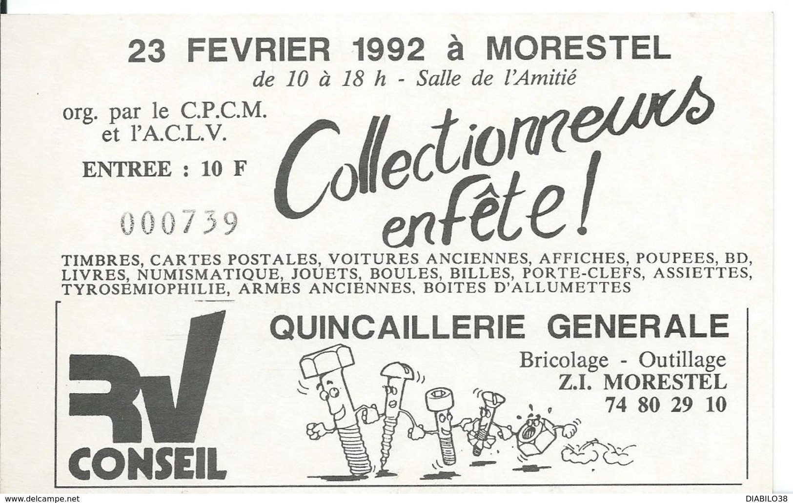 MORESTEL   ( ISÈRE ) COLLECTIONNEURS EN FÊTE !    1992 - Sammlerbörsen & Sammlerausstellungen