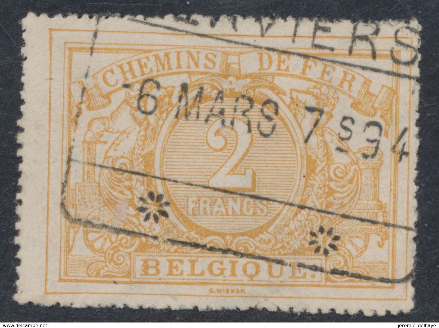 Chemin De Fer - TR14 Obl Chemin De Fer "Verviers" (1894) + Filigrane. Superbe ! - Usados