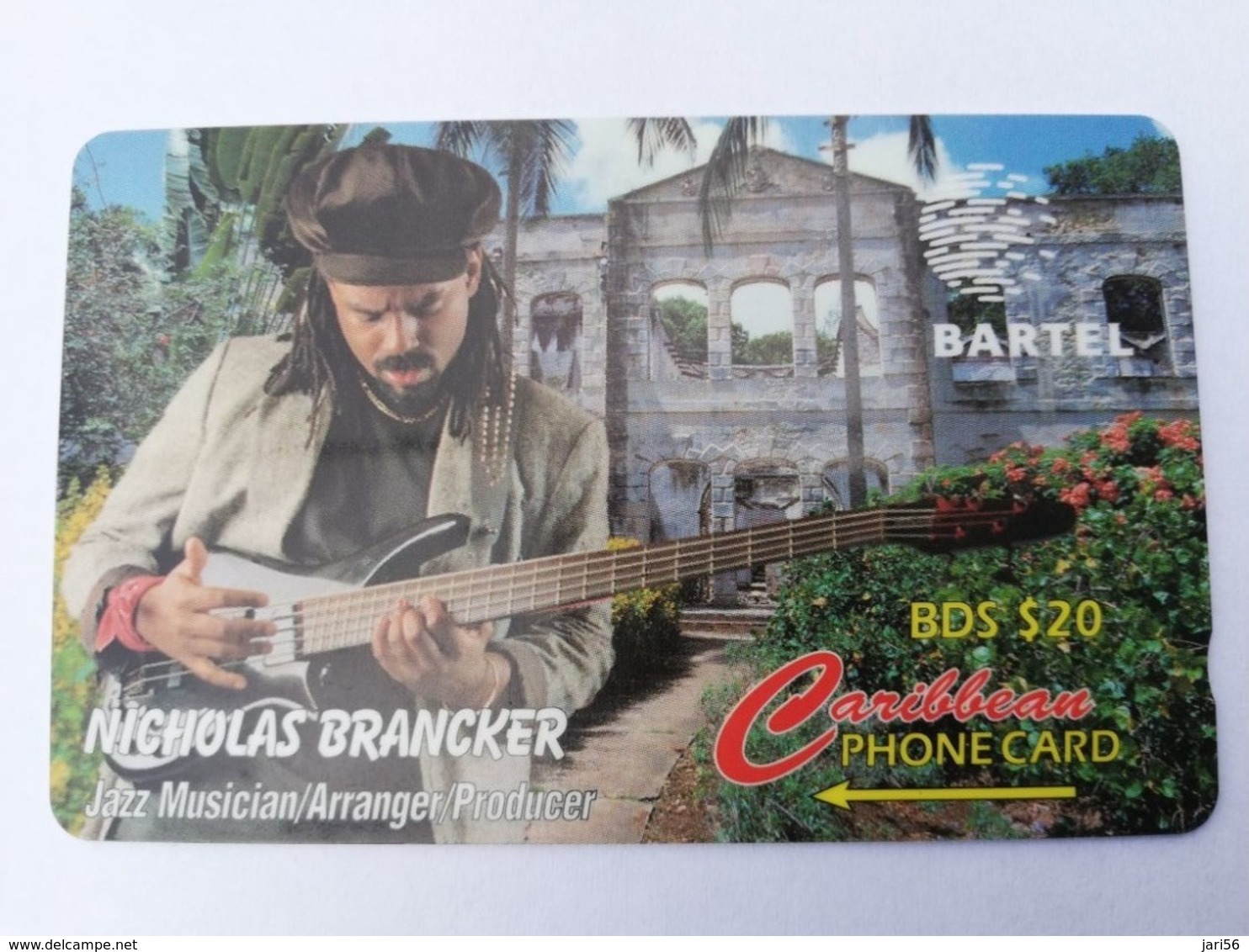 BARBADOS   $20-  Gpt Magnetic     BAR-125D  12CBDD  NICHOLAS BRANCKER   NEW  LOGO   Very Fine Used  Card  ** 2908** - Barbados