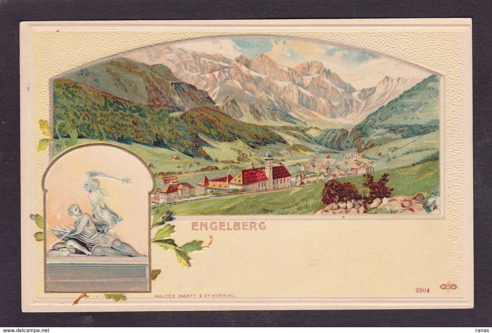 CPA Suisse Helvétia Schweiz Svizzera Non Circulé Litho Gruss Canton D' Obwald ENGELBERG Gaufré Embossed - Engelberg