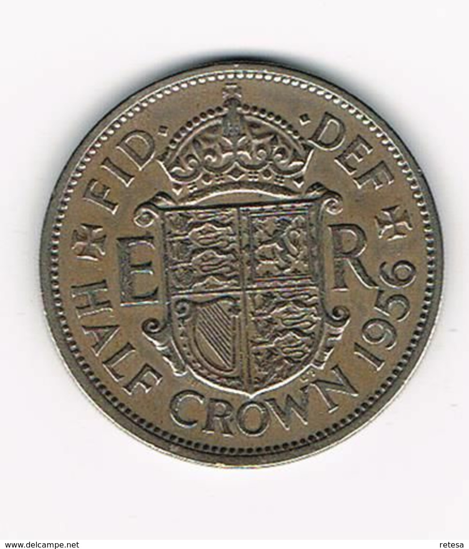 //  GREAT BRITAIN  1/2  CROWN  1956 - K. 1/2 Crown