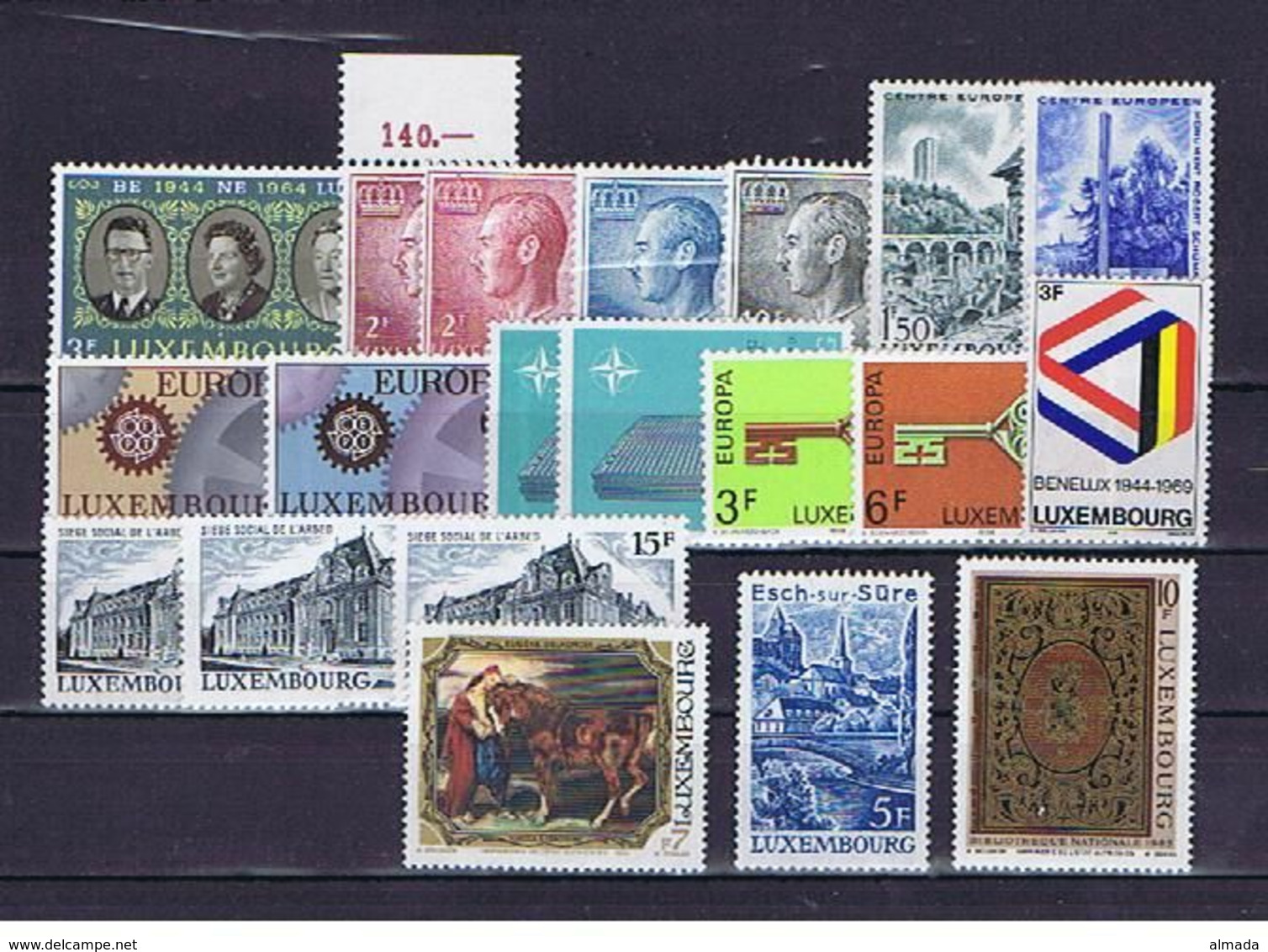 Luxemburg, Lot **/mnh, Postpreis/postal Price: 133.50 Francs - Colecciones