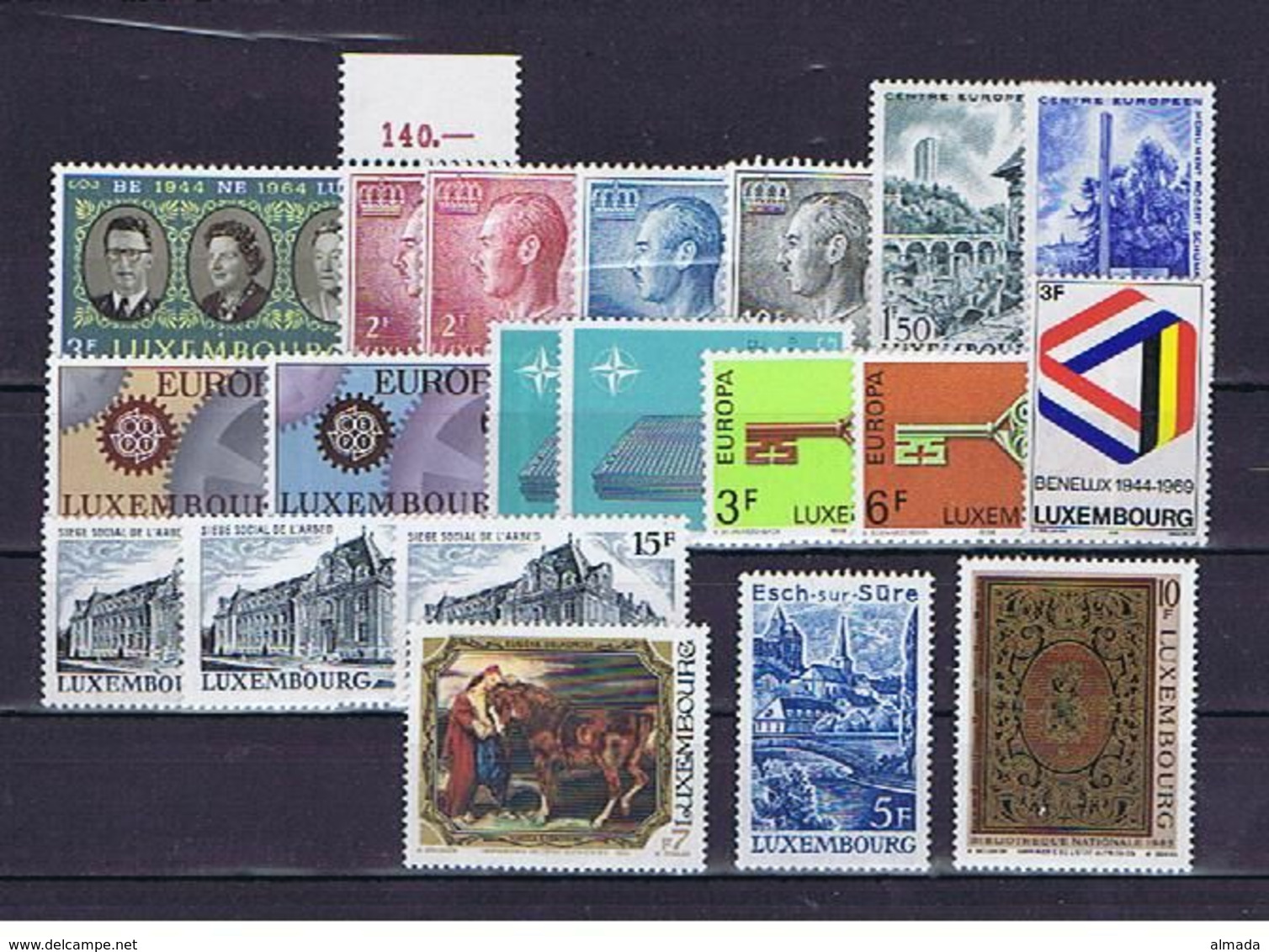 Luxemburg, Lot **/mnh, Postpreis/postal Price: 133.50 Francs - Collections