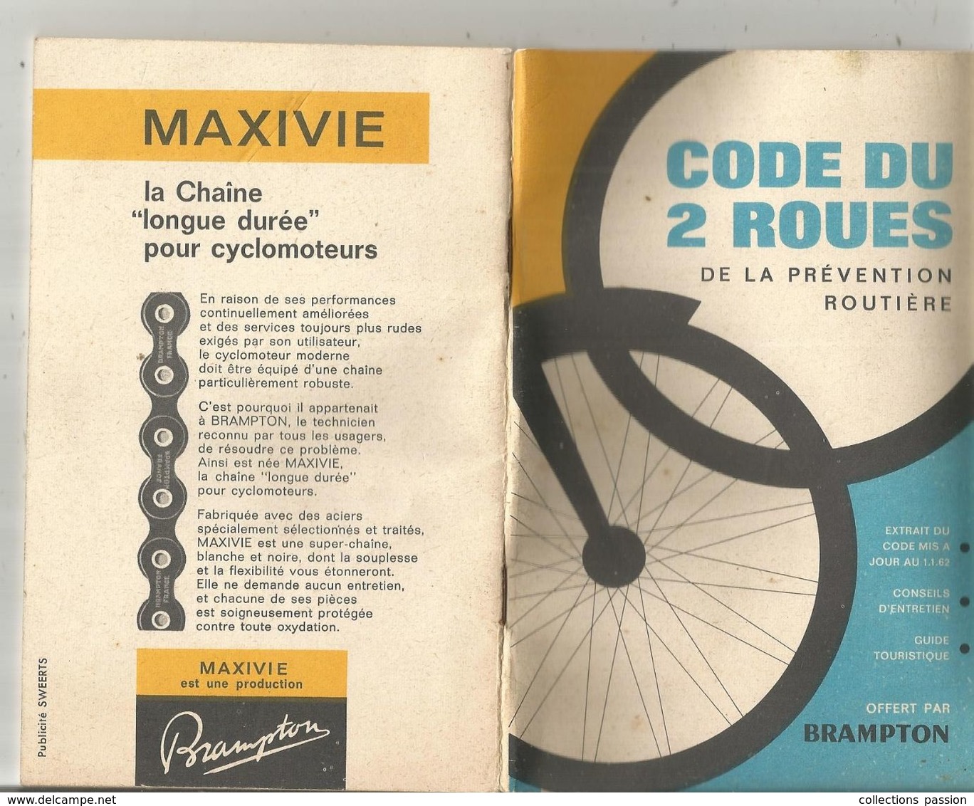 CODE DU 2 ROUES De La PREVENTION ROUTIERE ,1962 , Guide Touristique , 22 Pages , 7 Scans , Frais Fr 2.65 E - Auto